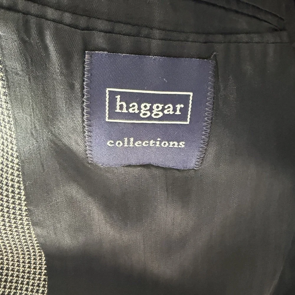 Haggar Collection Blazer 46R Sport Coat Gray Wool Blend Classic Suit Jacket USA